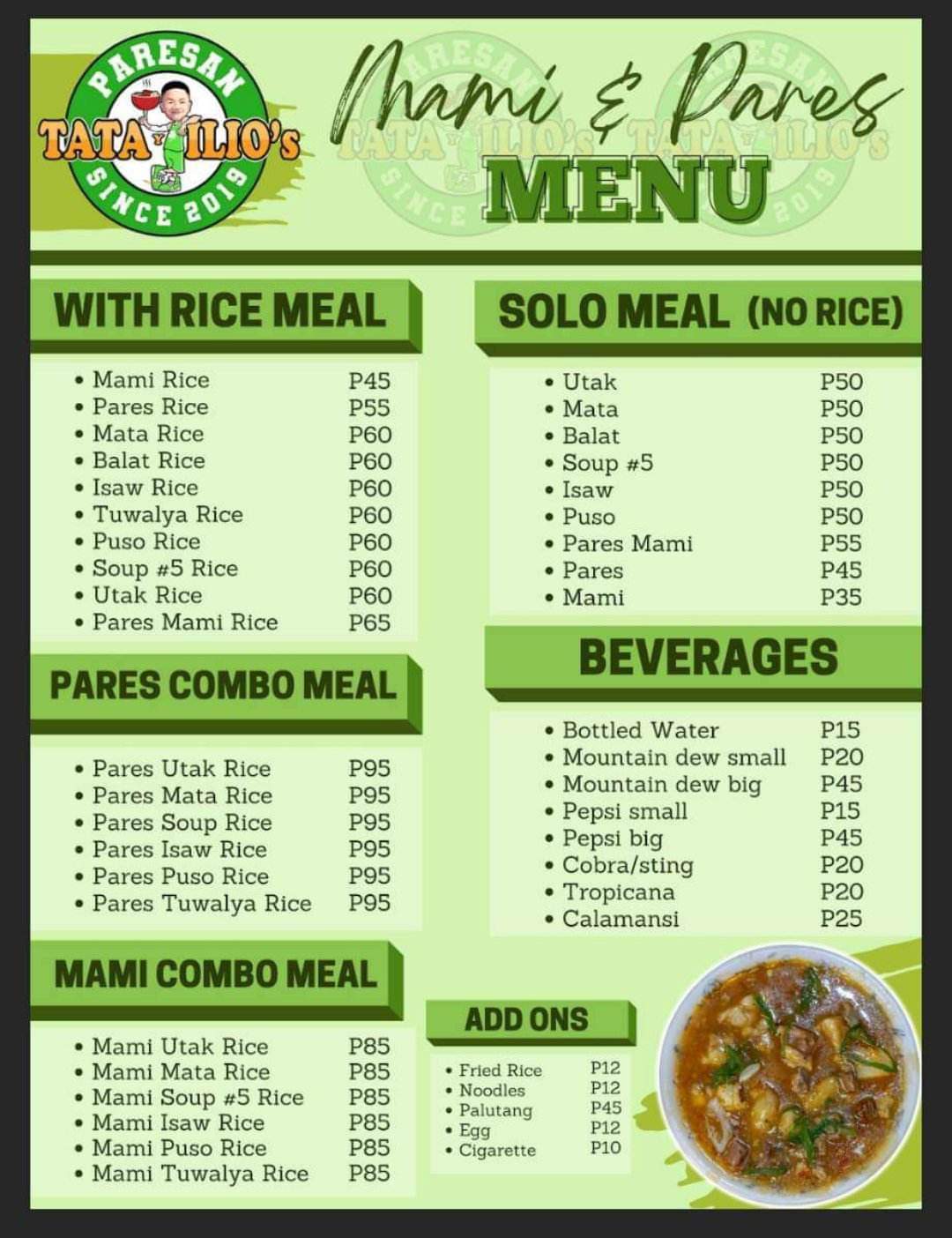 Our Menu